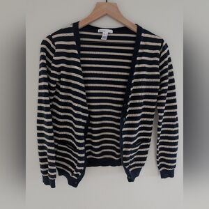 Mango Black and Cream Striped Cardigan